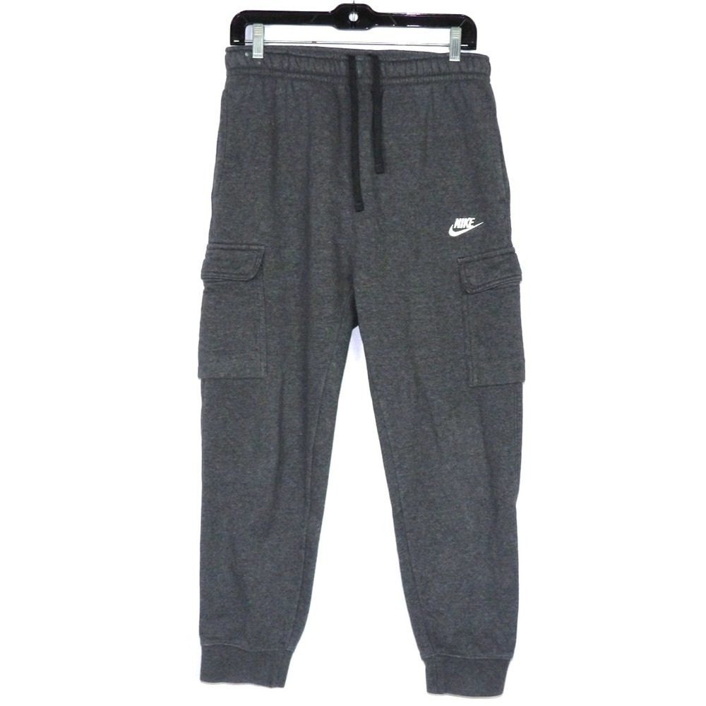 Nike Fleece Lined Draw String Gray Cargo Pocket Sweatpants Men's Small